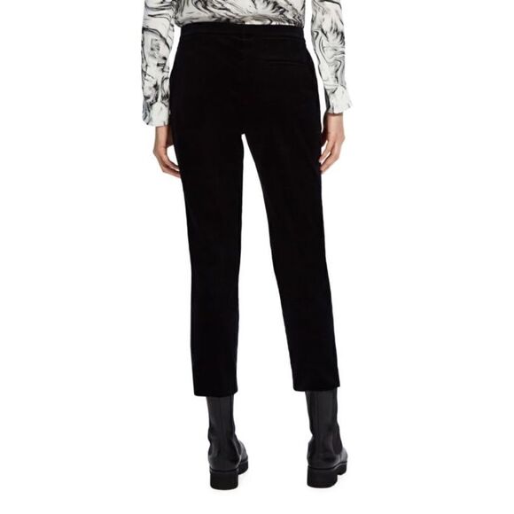 NWT Theory Treeca Slim Cropped Stretch Velvet Pant in Black, Size 00 - Picture 4 of 16